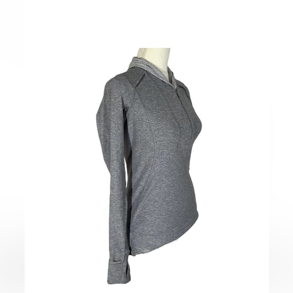 SOLD Lululemon Think Fast Pullover Heathered
Slate Tonka Stripe Heathered Slate - Picture 5 of 13
